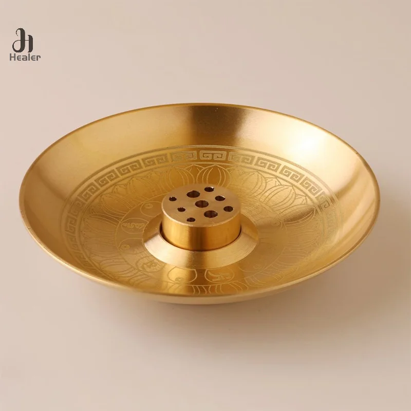 Bruciatore di incenso rotondo Porta incenso a 9 fori Vassoio per bastoncini di incenso Porta Palo Santo Porta salvia per la meditazione Rituale yoga