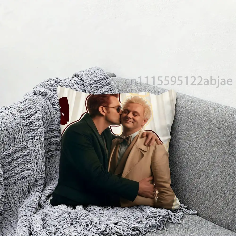 G-Good Omens Ineffable Husbands Throw Pillow Case Decoration Bed Custom Square Pillowcase Pad Cover