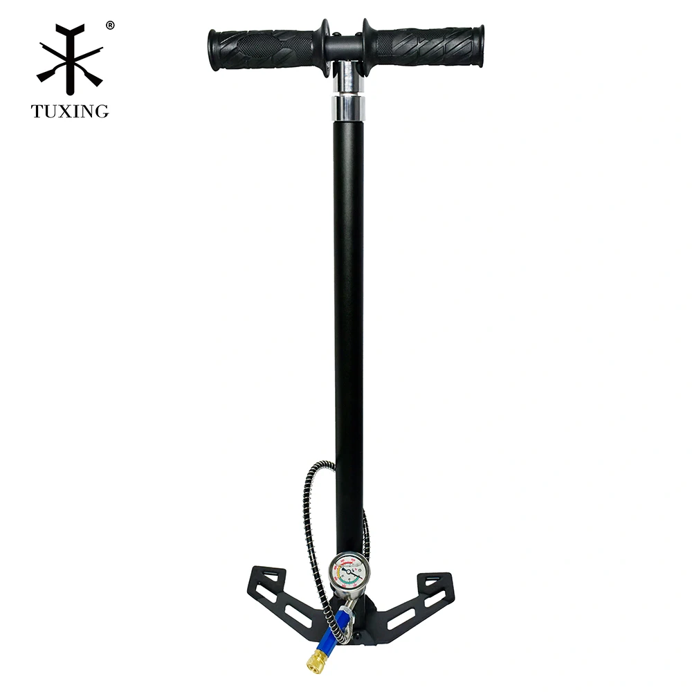 TUXING 30mpa 4500Psi 4 Stage PCP Hand Pump Air Compressor High Pressure 300bar Operated HPA Tank Hunting Car Bicycle Air Rifle