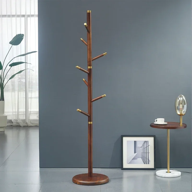 

Solid Wood Coat and Hat Rack Floor Nordic Light Luxury Bedroom Hanger Simple Modern Lobby Home Chinese Style