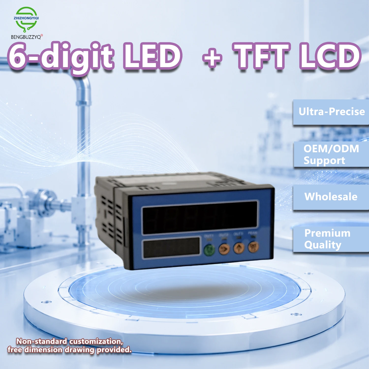 Digital Weighing Indicator Control Meter 6 Digits Dual Display Analog Output 0-10V 4-20mA Weight Controller 10-28V DC