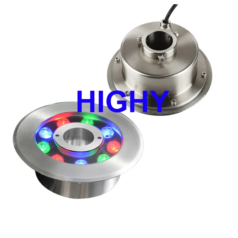 4-wire external control RGB Led fountain light 9W18w Led Pool Light Free DC12V DC24V Underwater Lights Fountains Waterproof Ip68