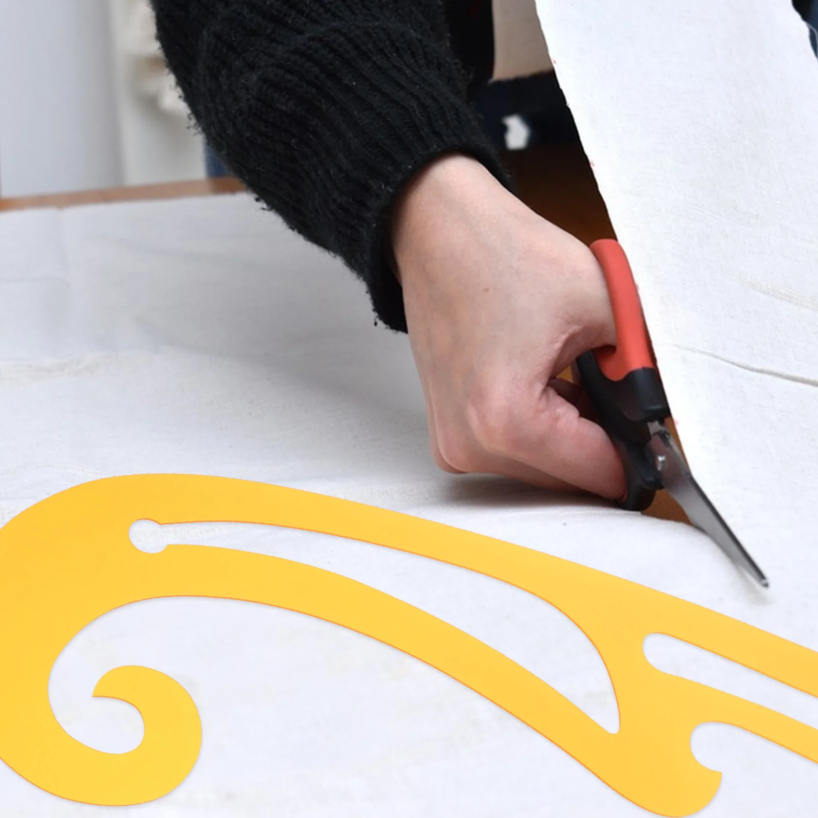 Regla curva de diseño, herramienta de dibujo multiusos de borde liso de plástico para hacer patrones de prendas, regla de corte de tela