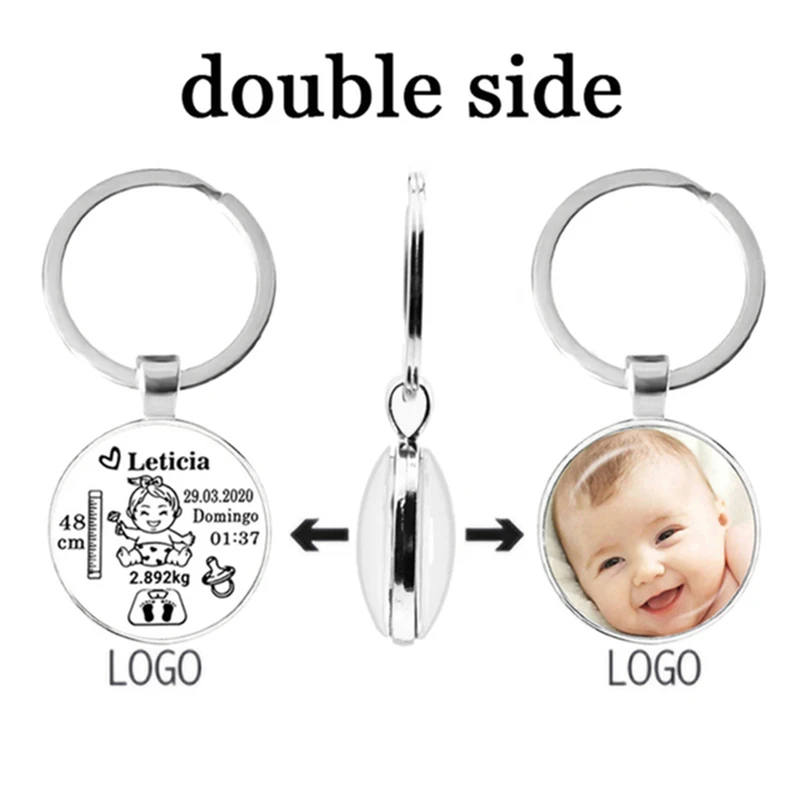 Diy Baby Keychain Name Newborn Date Of Birth Weight Height Commemorative Custom Key Ring New Mom Dad Gift