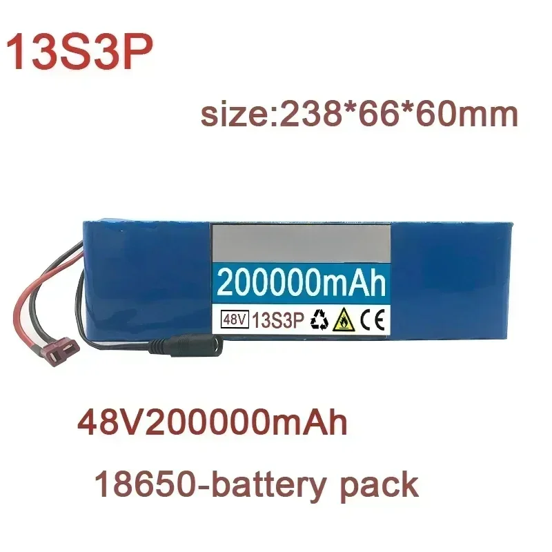 New 48V 200000mAh 20000W 13S3P XT60 48V Lithium-ion Battery Pack, Lithium Iron Phosphate Battery 200Ah