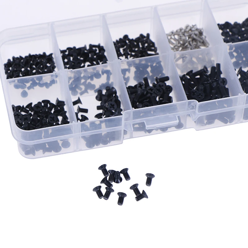 500Pcs Black Sliver Alloy Steel Laptop Computer Screws Universal Small Screws M2 M2.3 M3 Compatible With All Universal Laptop