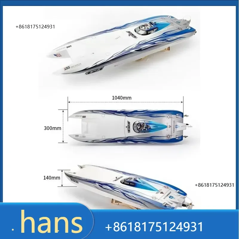 2026 Factory Direct Sales TFL Blue-White 1133 Pagani Zonda Fiberglass Catamaran RC Racing Boat, Twin 4082 Motor 160A ESC,