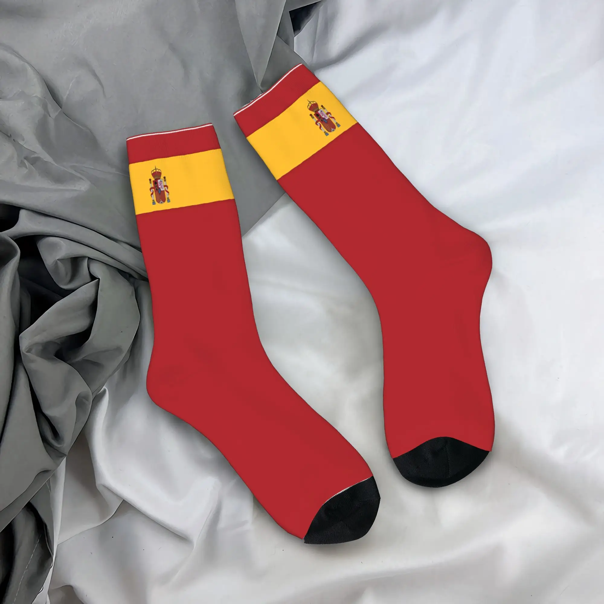 Spain Flag Socks Spring  Stockings Modern Unisex Men Soft Socks Custom Outdoor Non Slip Socks