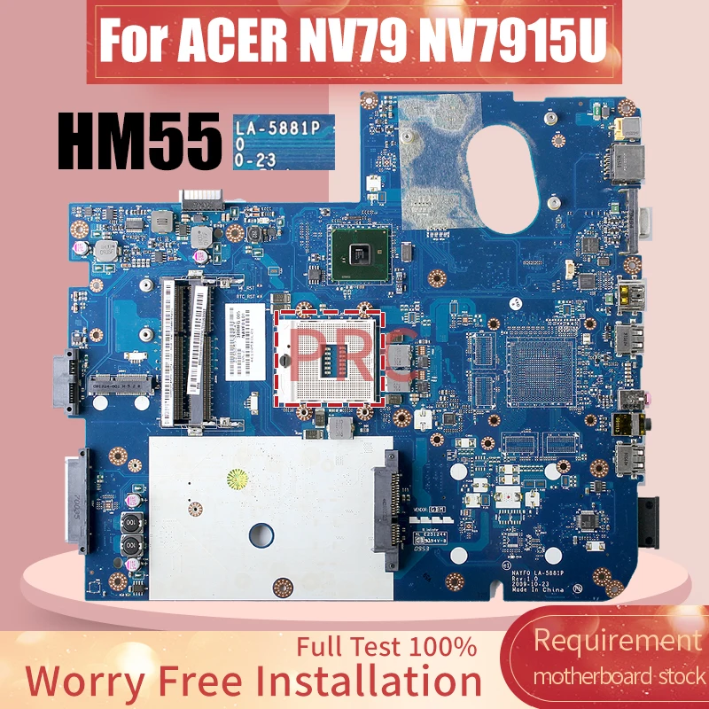 

LA-5881P для ноутбука Acer NV79 NV7915U материнская плата MBWHH02001 HM55 материнская плата для ноутбука