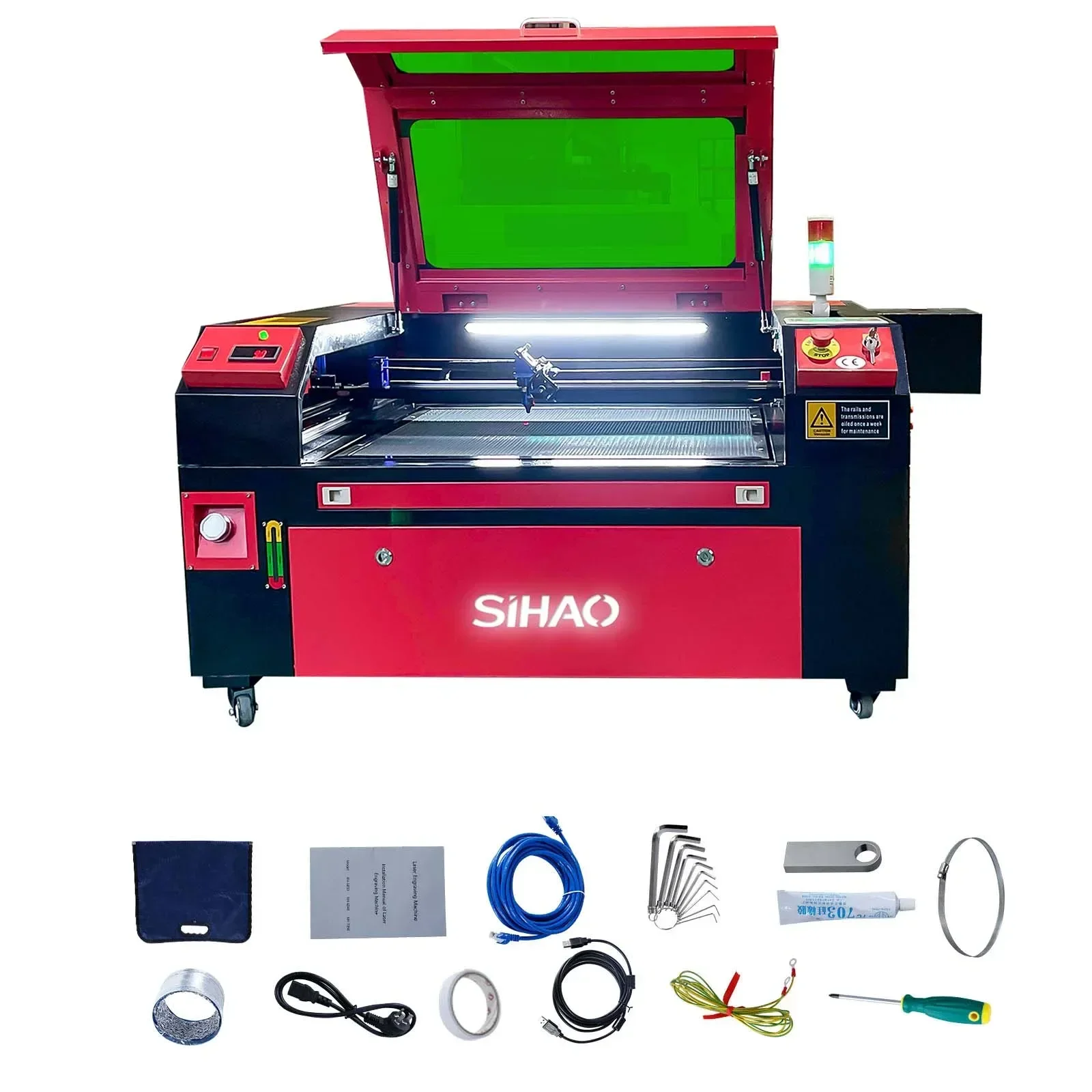 Sihao 7050 80W Laser Engraving Machine Workbed Fabric Wood Digital Engraving Carving Print Machine CO2 Laser Engraving Machine