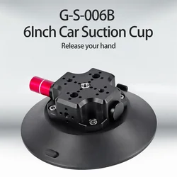 6Inch Aluminum Car Suction Cup with 360 Ballhead Vacuum Phone Camera Mount for Gopro 12 11 9 8 7 6 5 Insta360 DSLR Action Camera