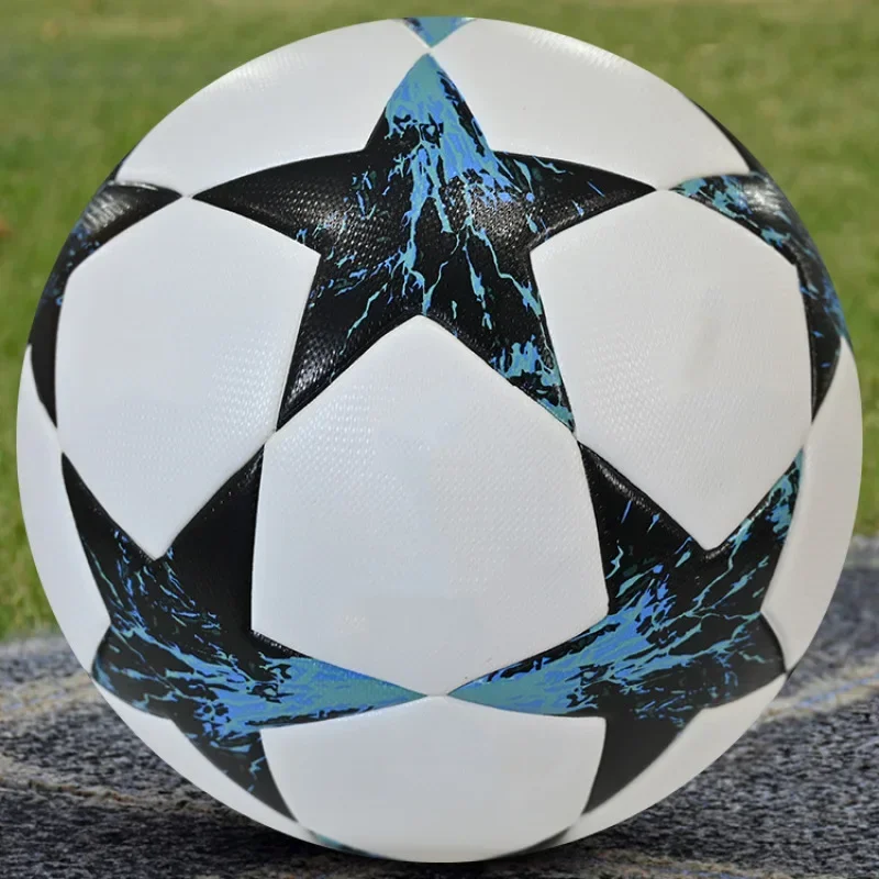 Pallone da calcio antiscivolo di alta qualità, taglia ufficiale 5, materiale PU, senza cuciture, per adulti, squadra di portiere, partita all'aperto, gioco di allenamento di calcio