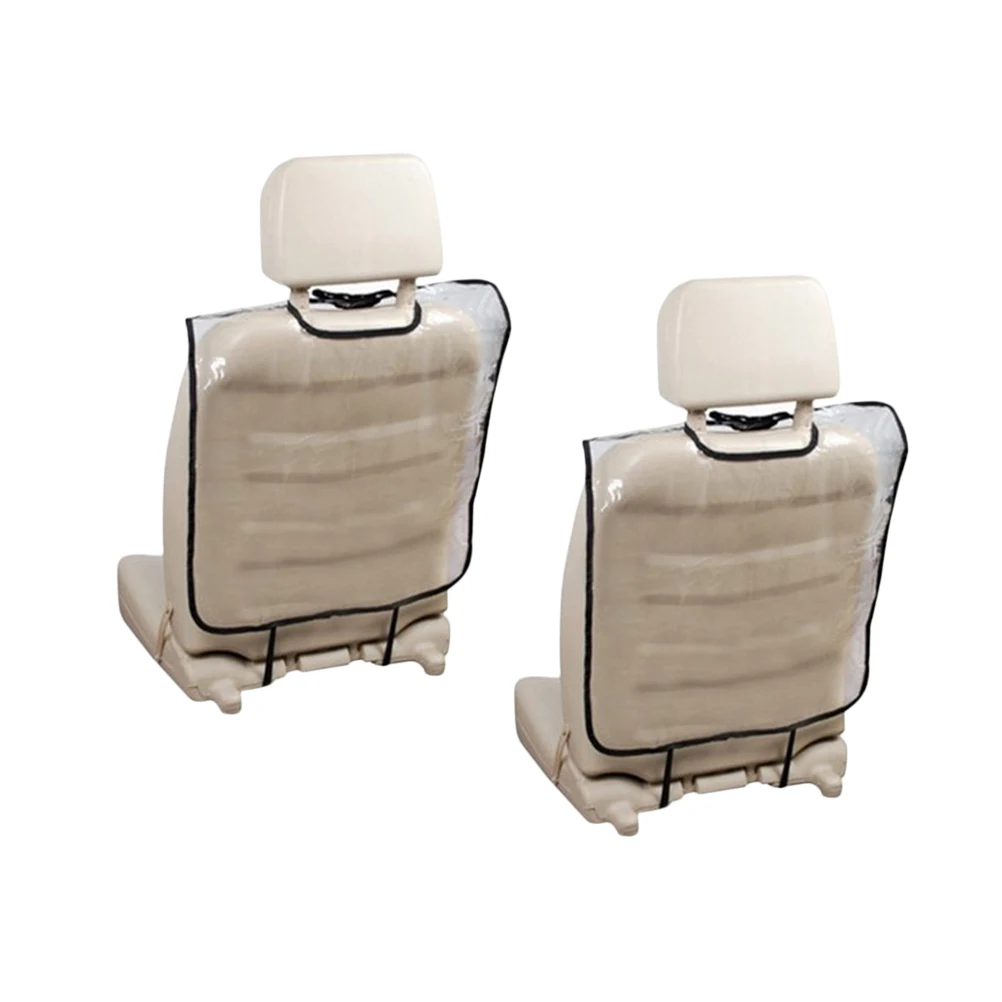 

Car Seat Back Mat 2 Pack Transparent Anti Kick Protectors Universal Fit Protective Cover for Rear Seats Car Interior Protection
