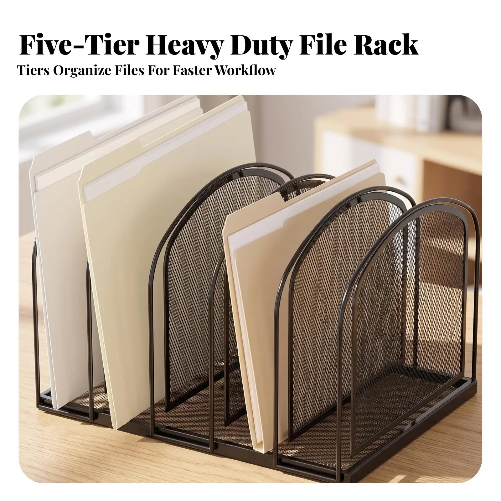 Desktop File Organizer Upright Desk File Organizer Open Design for Study Table