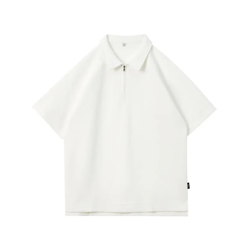 

LIBIELIY мужские новые модные летние 220 г дышащие однотонные футболки с отложным воротником и короткими рукавами повседневные модные футболки на молнии