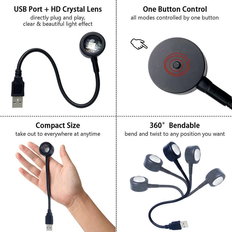 USB 일몰 무지개 프로젝션 램프, 분위기 야간 조명, 사진 조명 배경 조명, 집 벽 장식 조명