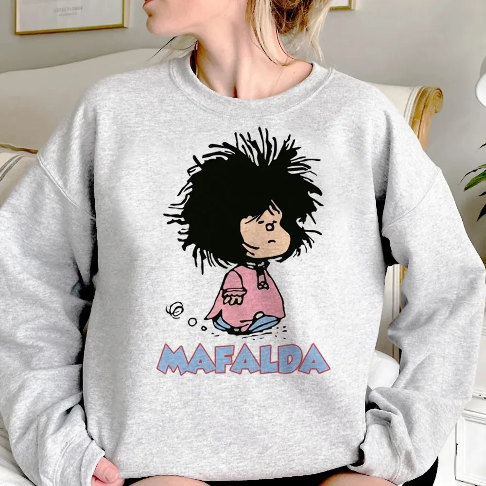 Mafalda Hoodie Pure Cotton Women\'s Retro Aesthetic Korean Harajuku Sweater Women\'s Fashion Hoodie Casual Wear