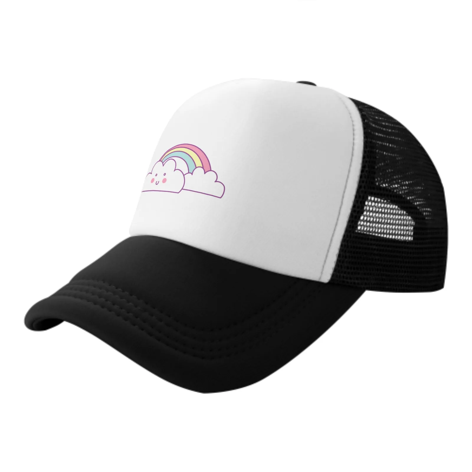 

Rainbow Cloud Baseball Cap Adult Mesh Hat Adjustable for Men Women Sports Breathable Fashion Daily Travel Outdoor