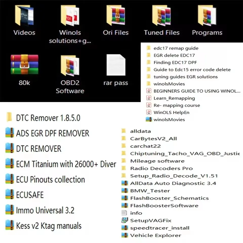 ملفات ضبط رقاقة وحدة التحكم الإلكترونية 30 جيجابايت أفضل حزمة لإعادة ضبط المستقبل مع أداة KESSK/TAG/Fgtech + إعادة رسم خرائط أصلية معدلة من Damos