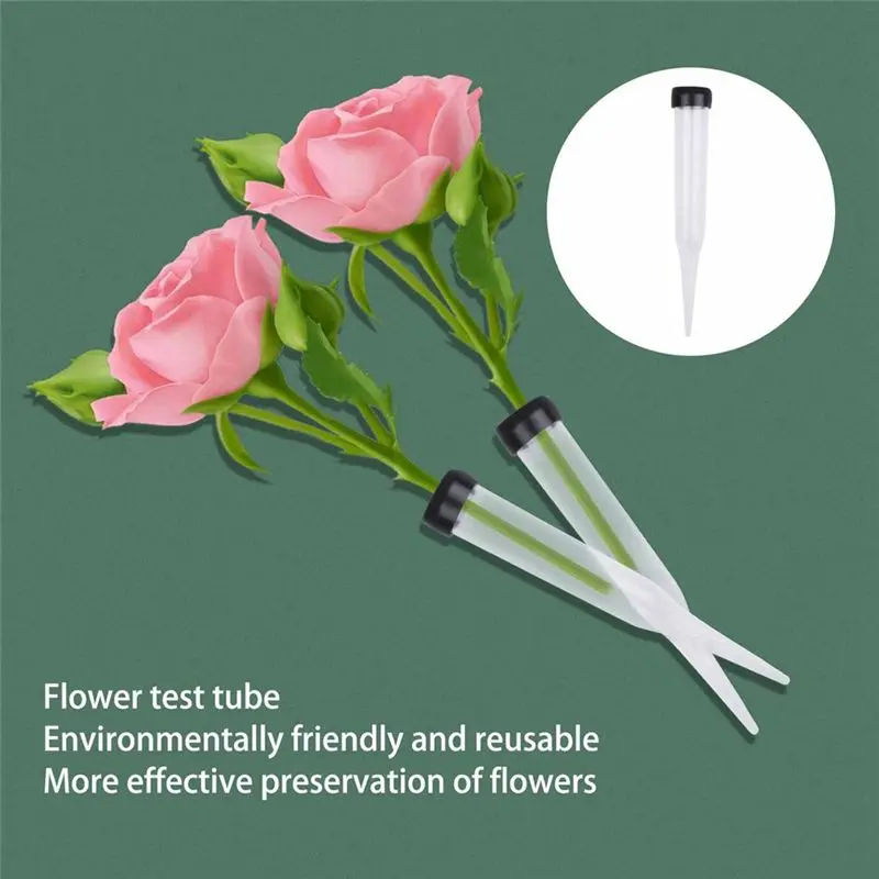 AA10RR Flower Tubes Pack of 100 Plastic Flower Tubes, Transparent Water Tube for Flowers, Reusable Flowers, Water Tubes