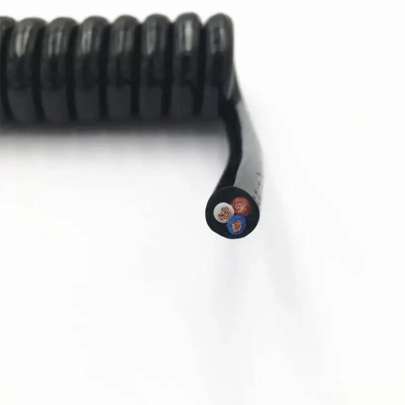 Black Multi 2/3/4/6/8 Core Draad Spring Spiraal Kabel Pins 0.2mm0.5mm1.5mm Netsnoer Kan Verlengen de Treksterkte Draden