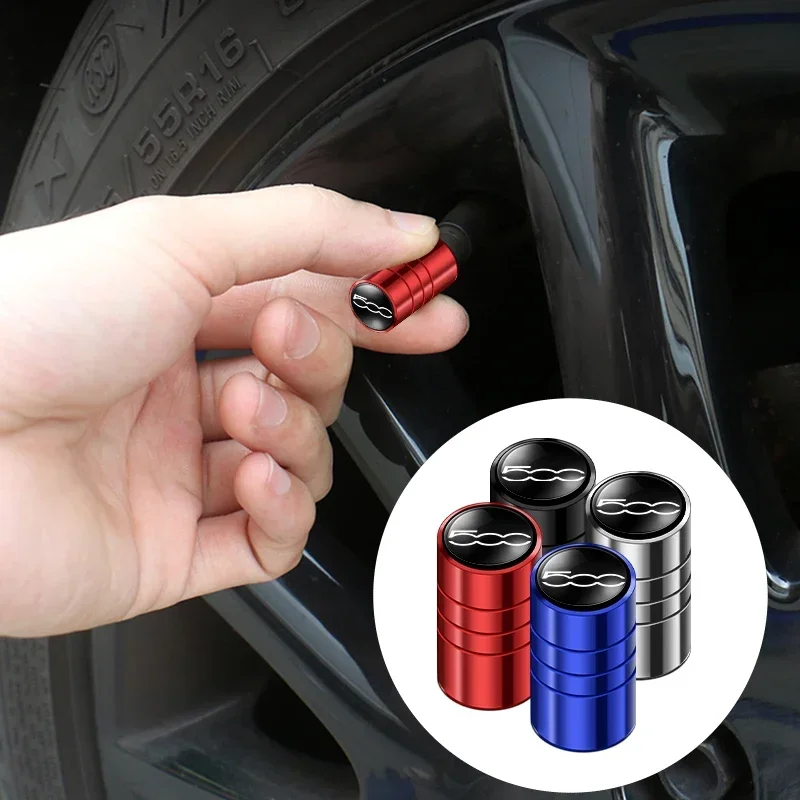 

4Pcs Car Wheel Tire Valve Caps Air Stem For Fiat 500 Abarth FR Grande Punto Croma 194 Stilo Palio Bravo Doblo Accessories