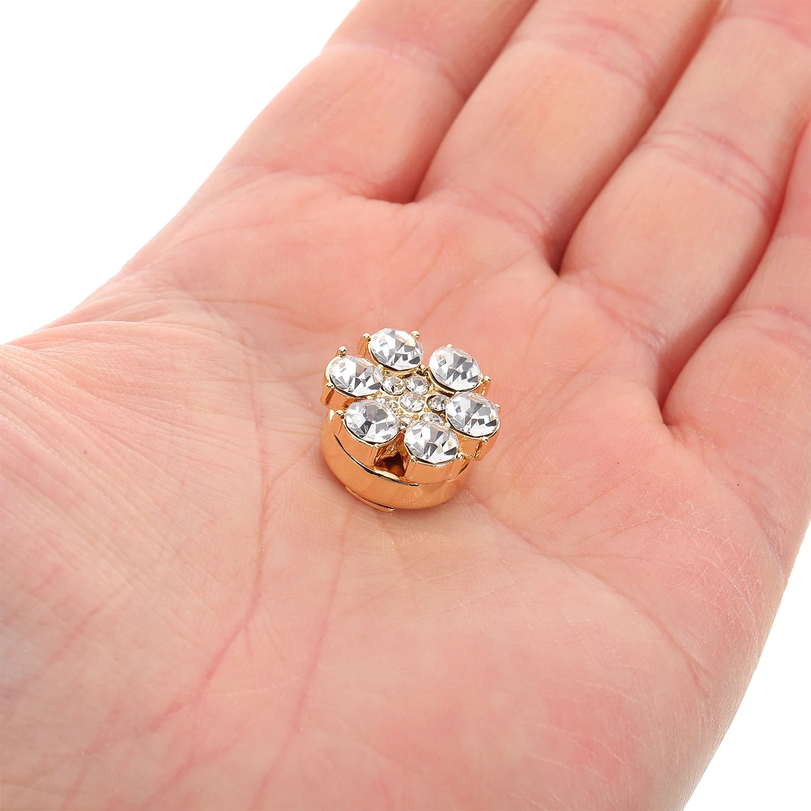 2 قطعة أزرار أكمام زهرة حجر الراين للنساء بلينغ قميص ترصيع فستان الزفاف الإكسسوار كريستال الكفة الروابط زر مجوهرات الأزياء