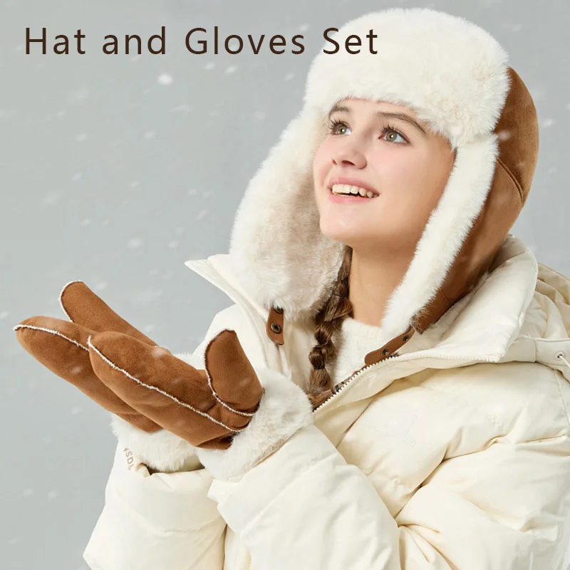ensemble-bonnet-de-chasseur-en-fausse-fourrure-et-mitaines-en-peluche-bonnet-d'hiver-epais-avec-protection-des-oreilles-coupe-vent-kit-chaud-pour-le-ski-et-les-intemperies