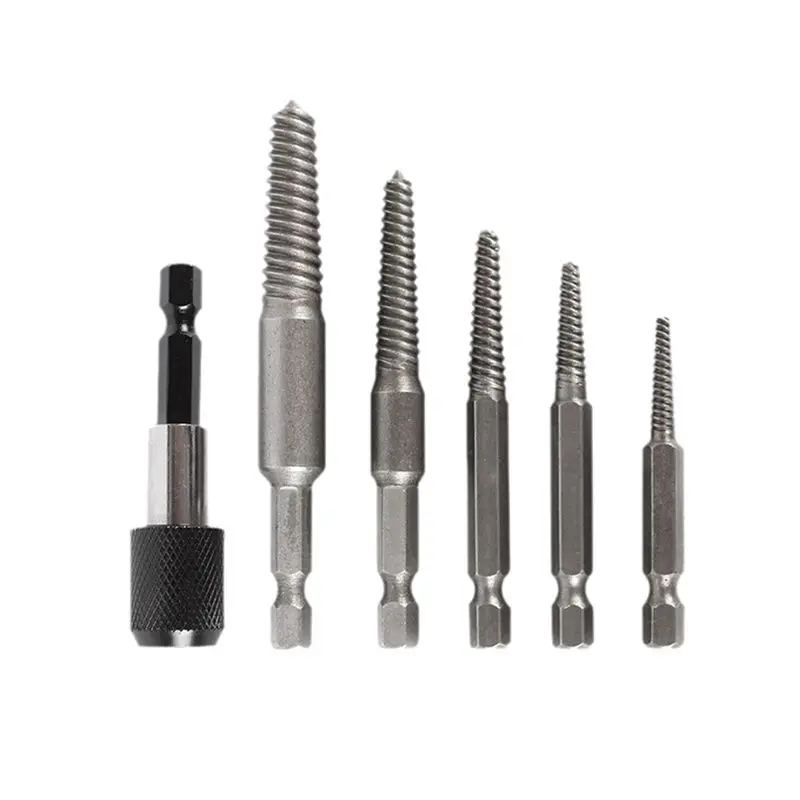 AT63-5 Pcs Damaged Extractor Drill Bit Set Hex Shank Damaged Bolt Screw Stud Extractor Extractor Tool Set Slide Extractor