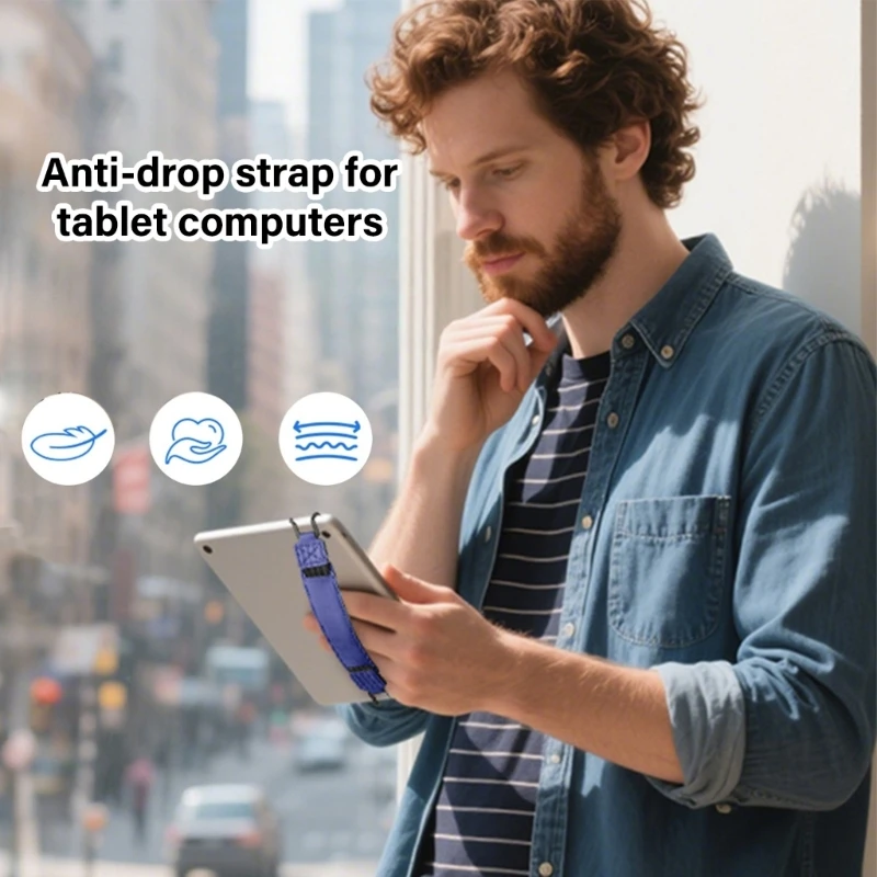 

Универсальный ремешок для планшетов для устройств 9-11 дюймов. Эргономичный эластичный ремешок. Нескользящая ручка для пальцев.