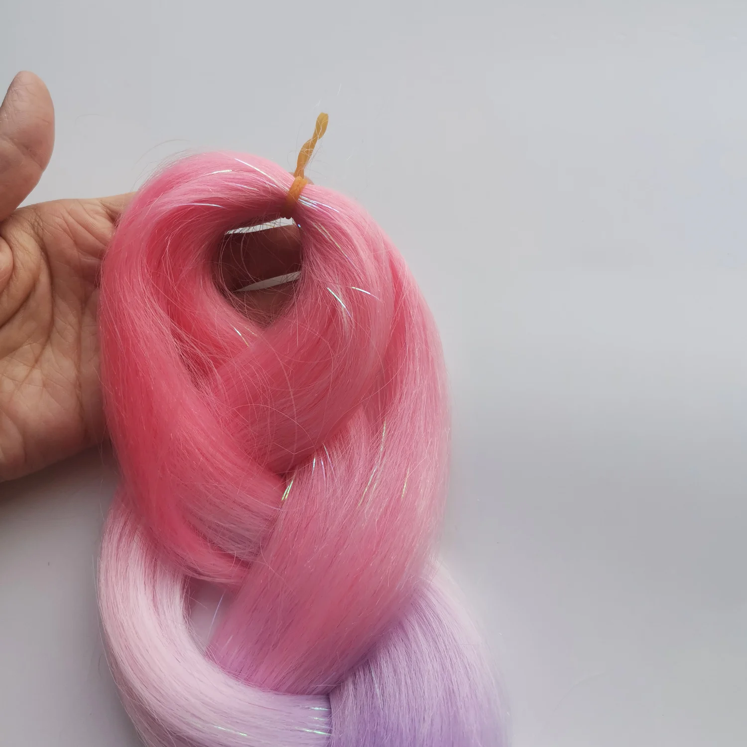 Tinsel Jumbo Trecce Ombre Intrecciare i capelli Aggiungi Tinsels Intrecciare i capelli colorati Intrecciare i capelli sintetici Festival Capelli Crave Hair