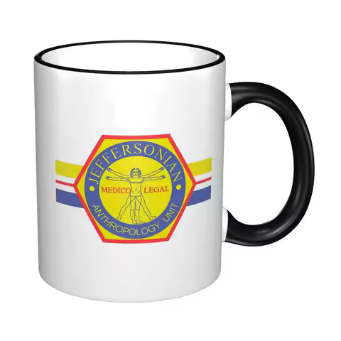 BONES Jeffersonian Institute Mug Funny Ceramic Coffee Cups Tea Mugs Milk Cup Drinkware Gifts for Woman Man