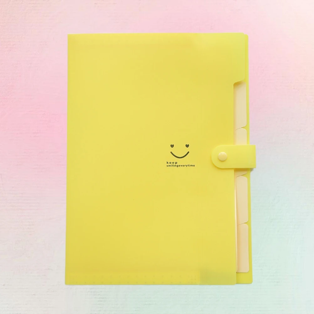 

A4 Plastic File Folder 5 Pockets Snap Closure for Document Organization Home Office School Use Expanding Accordion