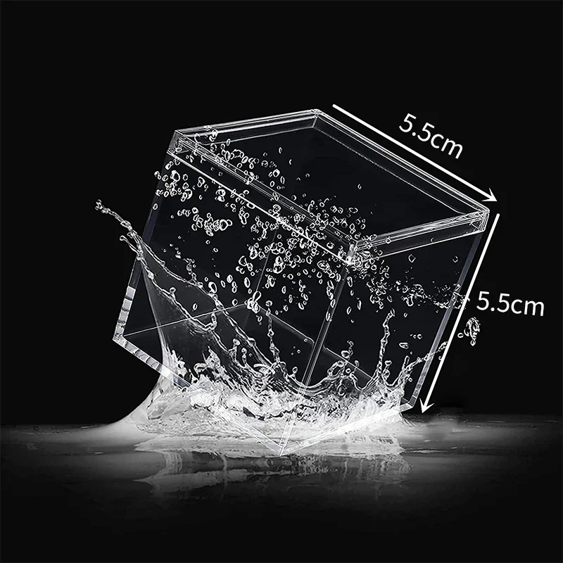 12Pc Clear Acrylic Candy Box Transparent Plastic Square Cube Cake Dessert Box Chocolate Packaging Storage Containers Display Box