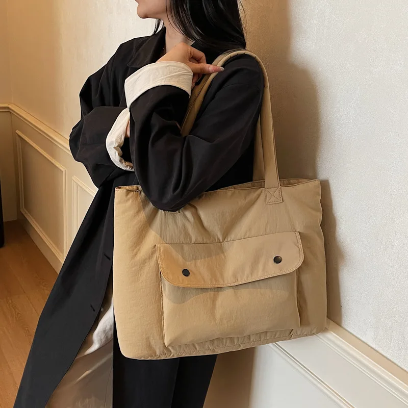 المرأة عادية قماش حمل حقيبة سعة كبيرة جوكر حقيبة كتف محكم عادية بسيطة ركاب حقيبة المدرب لخريف شتاء #3