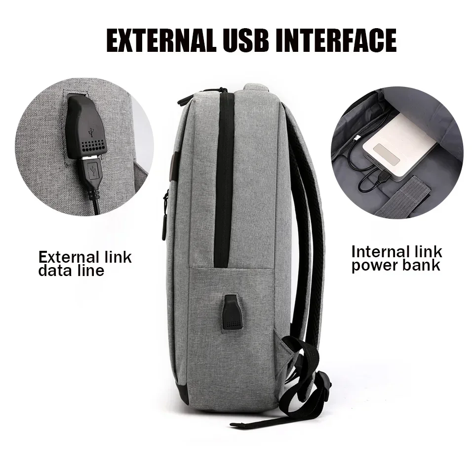 Business Laptop Backpack Large Capacity Multifunctional Usb Charging Waterproof Film Backbag Casual Shoulder Bag For Men