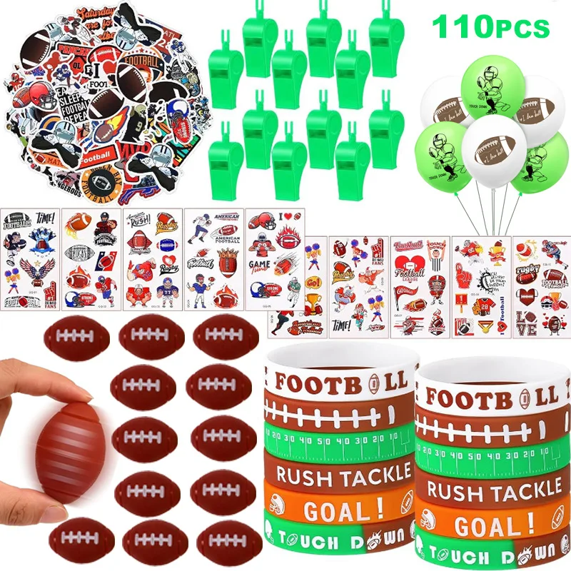 Rugby Football Party Favors Sports Team Theme Birthday Party Decorations Set Pinata Filler Keychain Stickers Kids Valentine Gift
