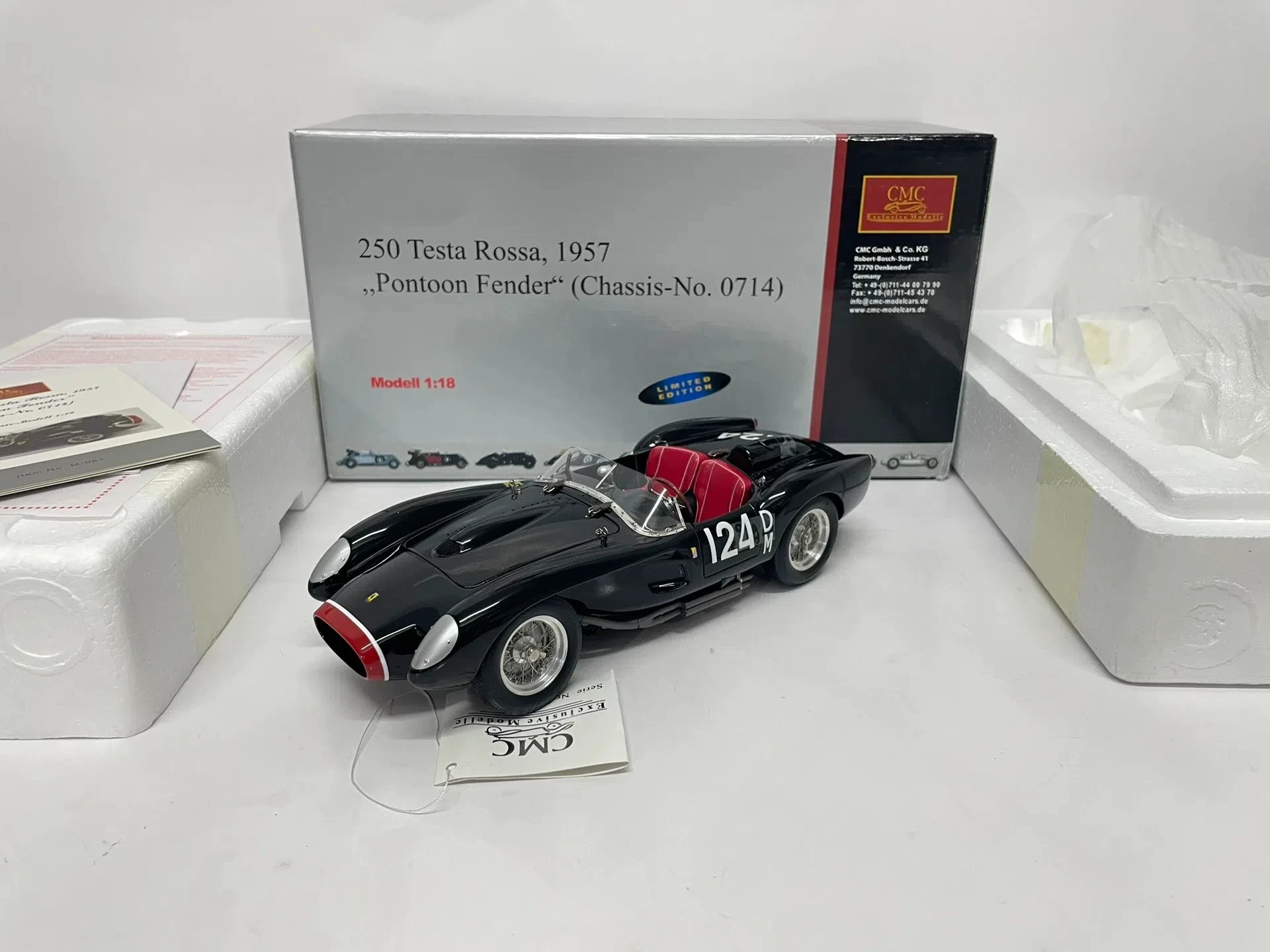 

CMC 1:18 250TR Testa Rossa 1957 Simulation Limited Edition All Open Alloy Metal Static Car Model Toy Gift