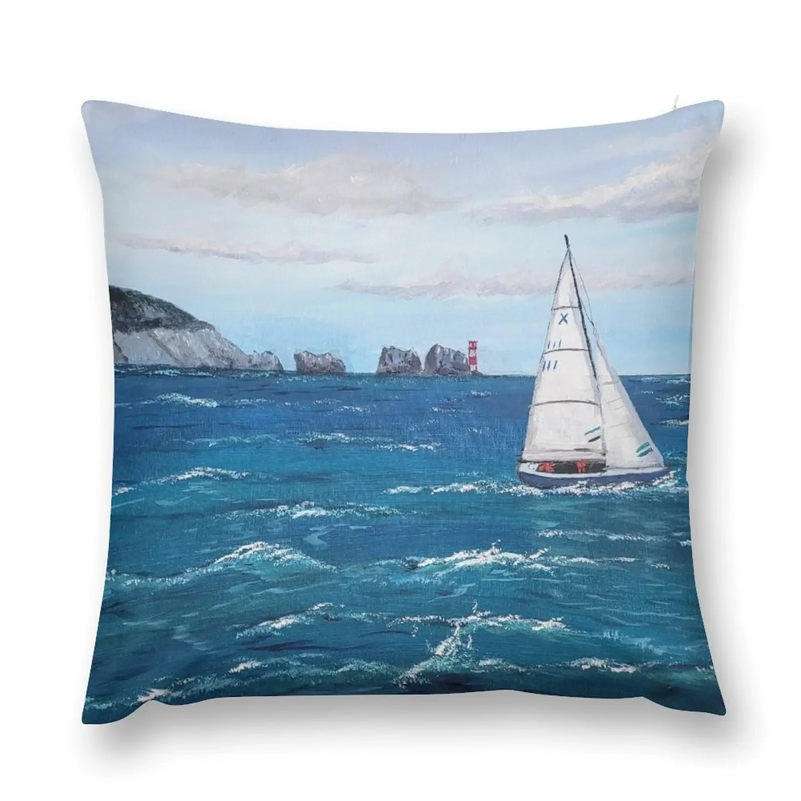 Sailing on the Solent, seascape Throw Pillow pillowcases for sofa cushions autumn decoration pillow