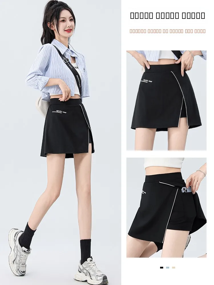 

High Waist Loose Fitn Running Training ort Skirt for Women Summer Sport Yoga Neall Skirt Bla Anti-Light Qui Dry