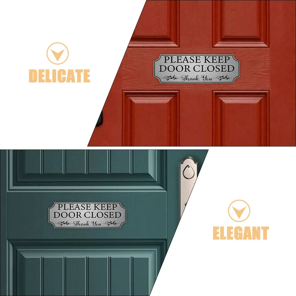 

2Pcs Keep Door Closed Sticker Please Close Sign Waterproof PVC Adhesive Reminder for Bathroom Storage Room Office