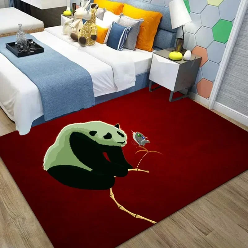 Cartoon Cute Panda Carpet for Bedroom Baby's Crawling Mat Cute Animals Series Soft Rug Play Mat Bed Area Rug Parlor Decoration