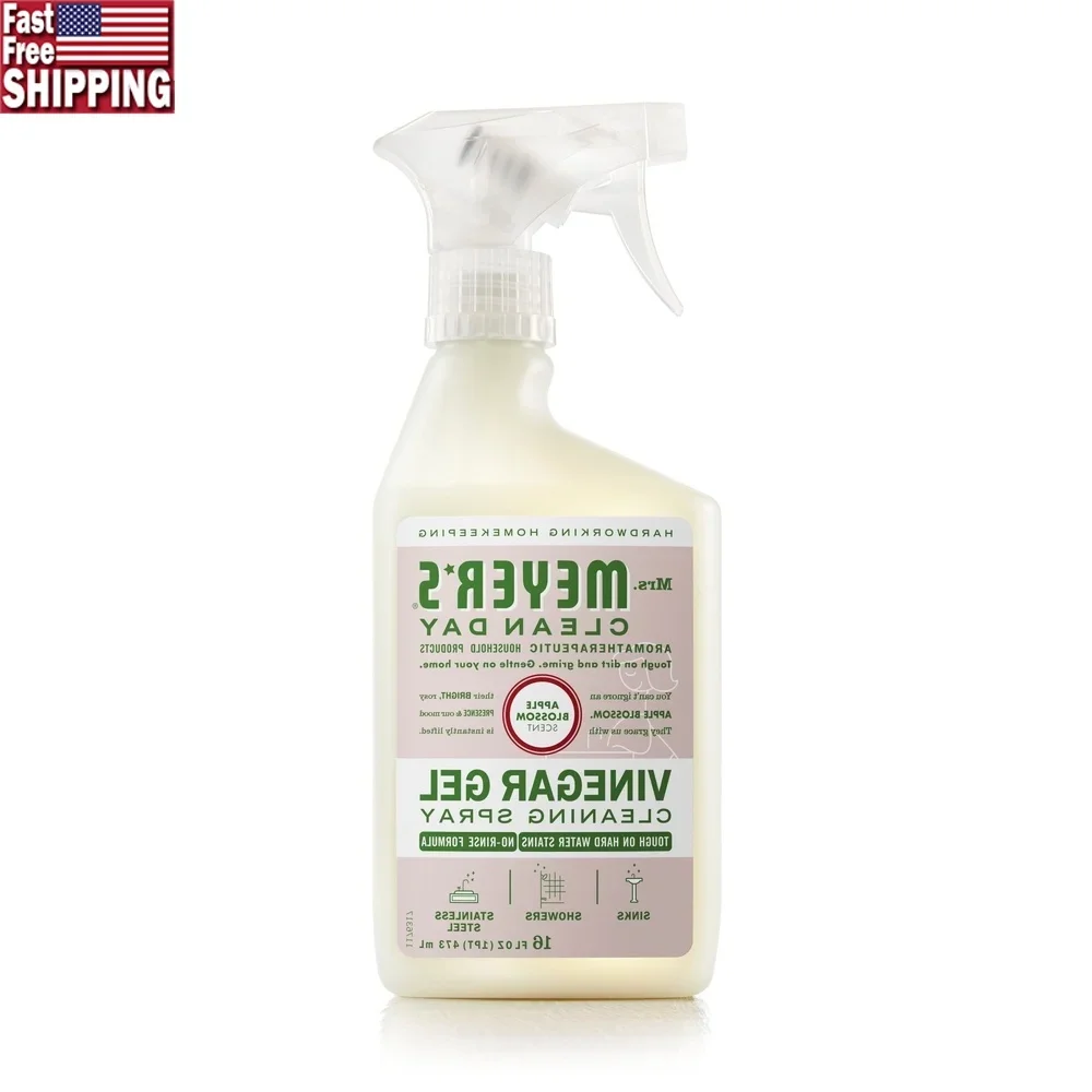 Vinegar Gel Cleaning Spray No Rinse Formula Plant Derived Bathroom Cleaner Streak Free Apple Blossom Scent 16 Fl Oz