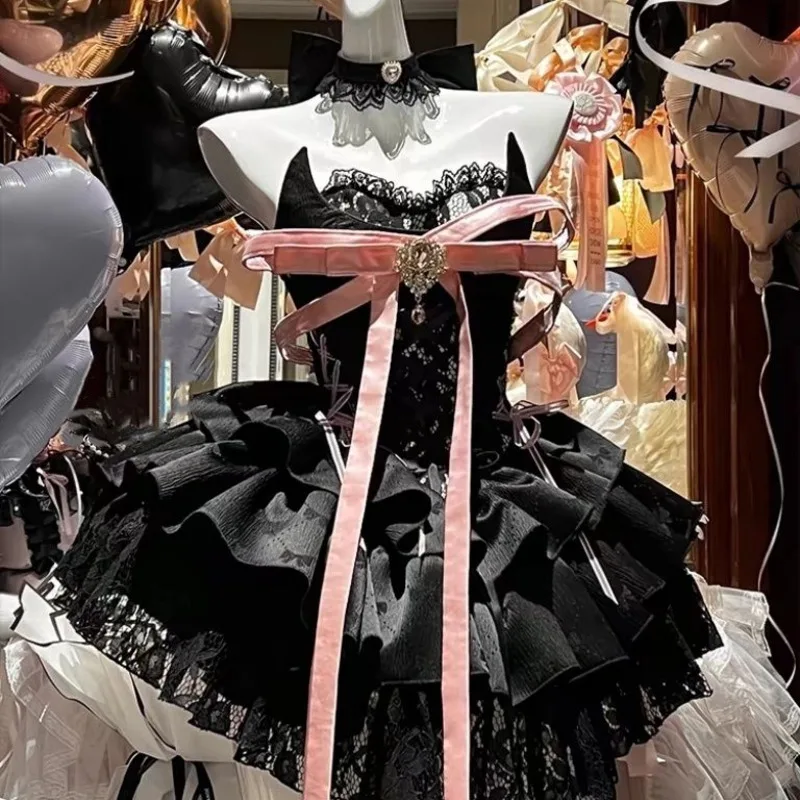 

Bow Lolita Dresses Y2K White Rose Skirt Jsk Princess Little Flower Birthday Cute Dresses Sweet Lolita Dress A-line Dresses New