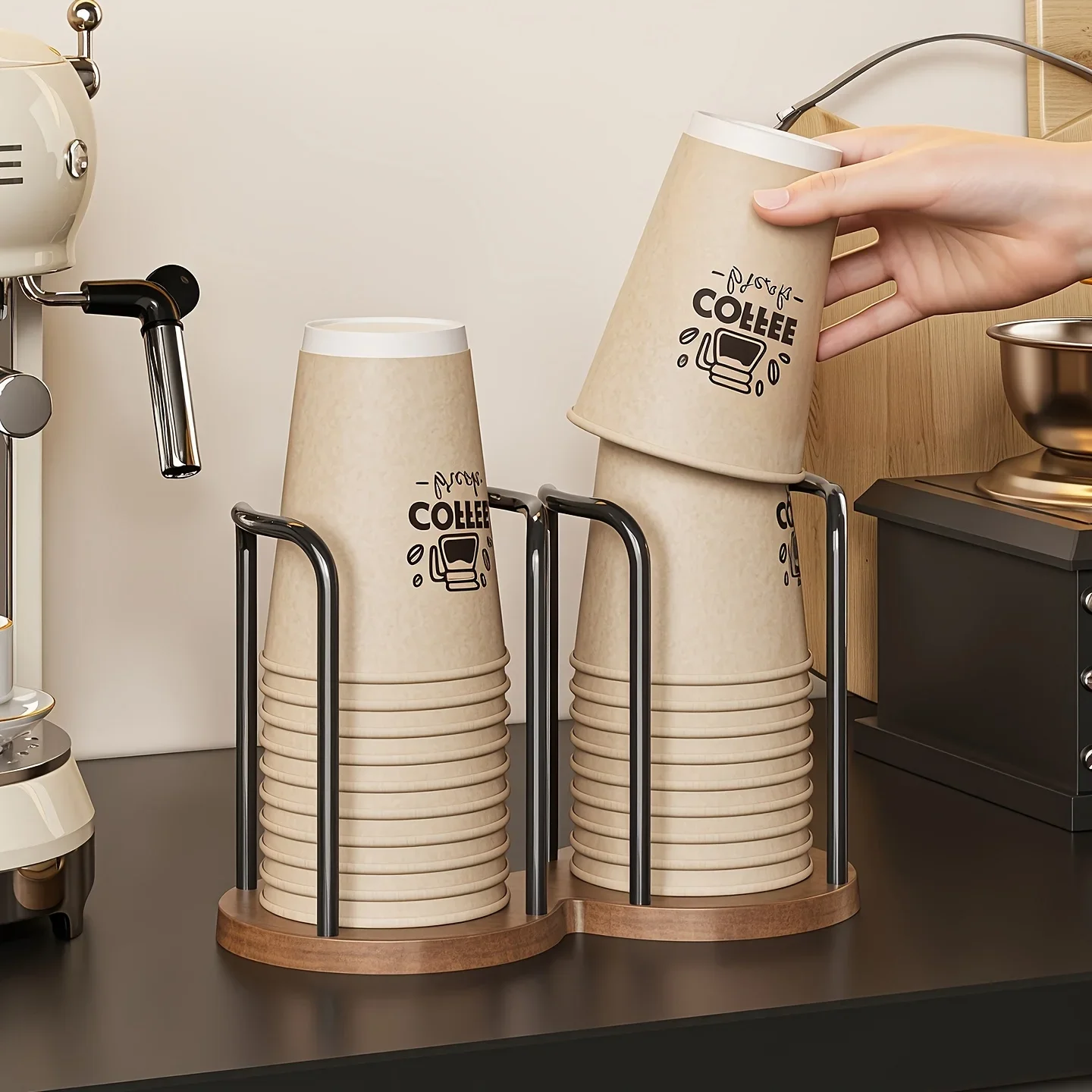 Einweg-Becherhalter, multifunktionaler Kaffeetassen-Organizer, Desktop-Teetassen-Aufbewahrungsregal, Tischdekor-Ständer für den Einsatz auf der Arbeitsplatte zu Hause – Detail 25