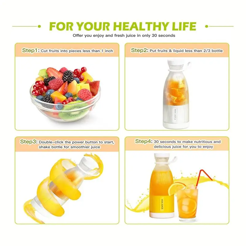 Picture 7: (ABZD) Personal Blender, Personal Size Blender Cup for Shakes and Smoothies, Electric Fresh Juice Blender
