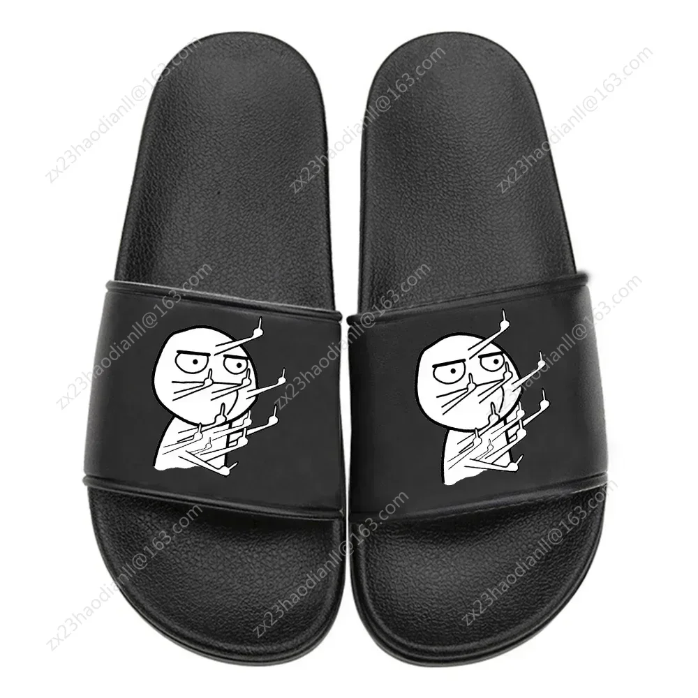 Middle finger Unisex Slippers Printing Home Slippers Thick Sole Sandals Women men Shoes Ladies Flip Flops Indoor Flat