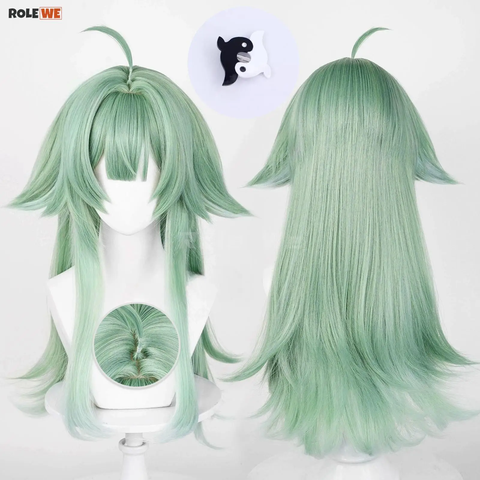 

HuoHuo Cosplay WigGame Honkai Star Rail 66cm Long Scalp Green Anime Wigs Heat Resistant Synthetic Hair Halloween Wigs + Wig Cap