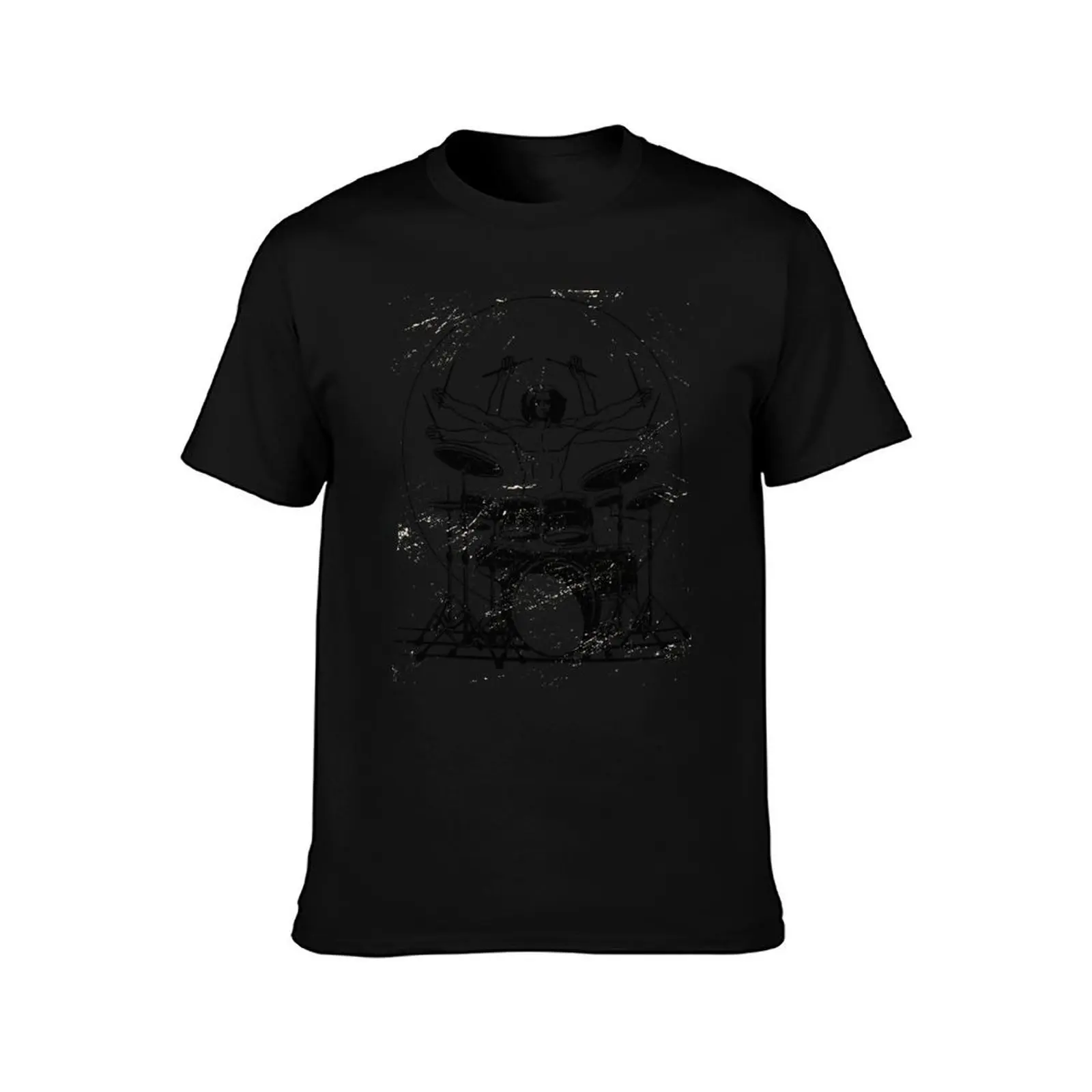 Vitruvian Man Drum T-Shirt plus size clothes graphic shirts anime tshirt mens graphic t-shirts pack