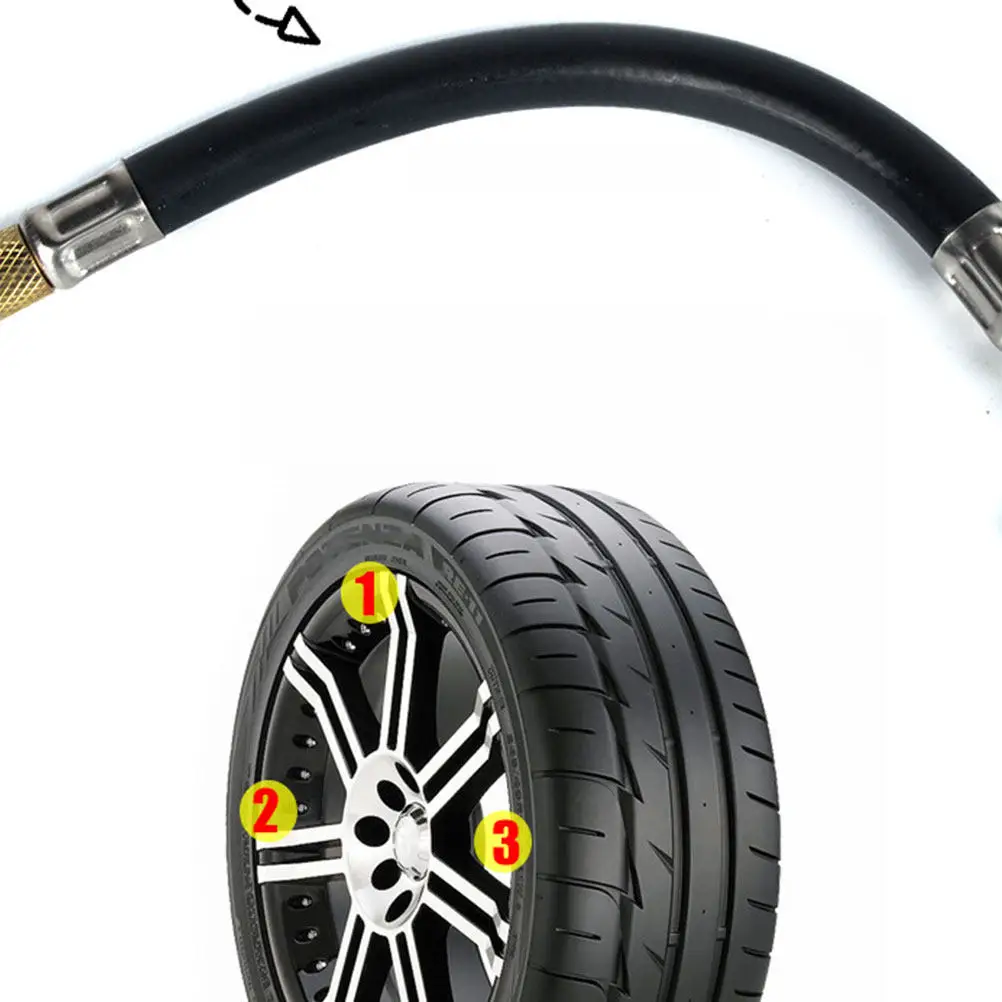 

Tire Pressure Gauge 100 Psi For Car Motorcycle Bike Universal Fit Extended Tip 360 Rotating Chuck Lightweight Durable Black